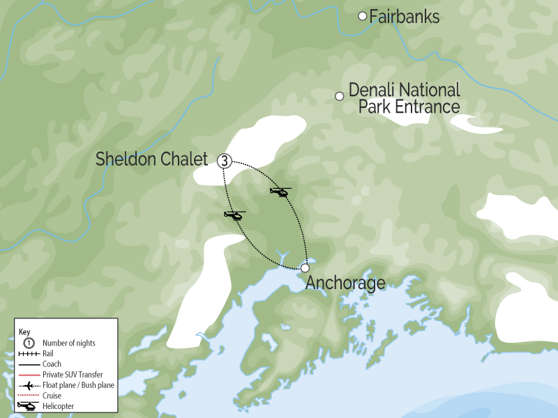 Sheldon Chalet Denali | Alaska Luxury Wilderness Lodge map