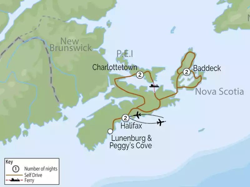 Atlantic Canada Enchanting Islands Road Trip map