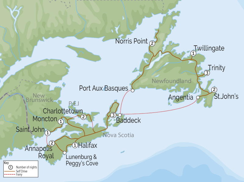 Atlantic Canada Road Trip | Gems of the Newfoundland & Nova Scotia map