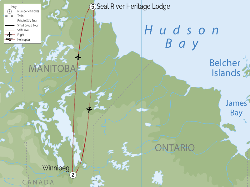 Canada Polar Bear Safaris Birds Bears and Belugas Map