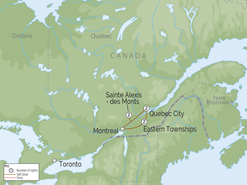 French Canada Quebec Heart Soul Drive Tour Map