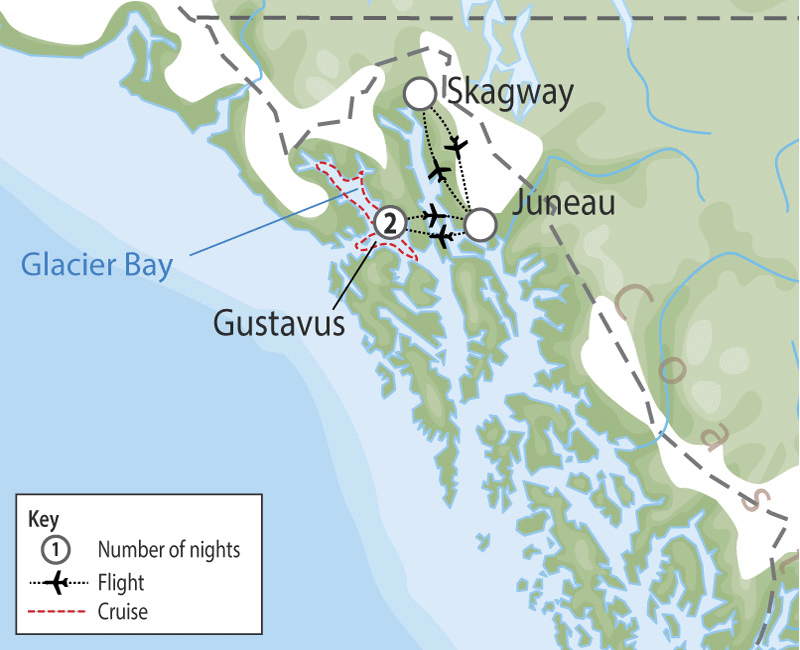 Glacier Bay Alaska 3 Day Package | Bear Track Inn  map