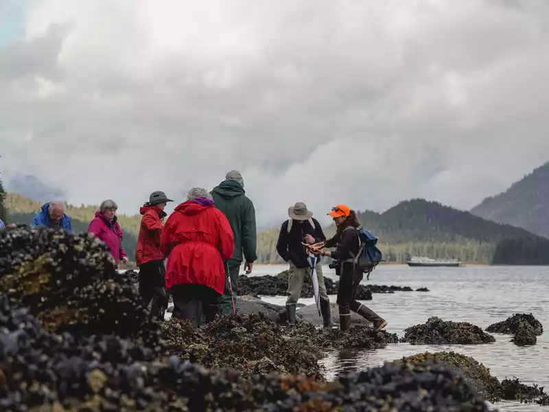 Guests-on-a-shorewalk-in-Neka-Bay