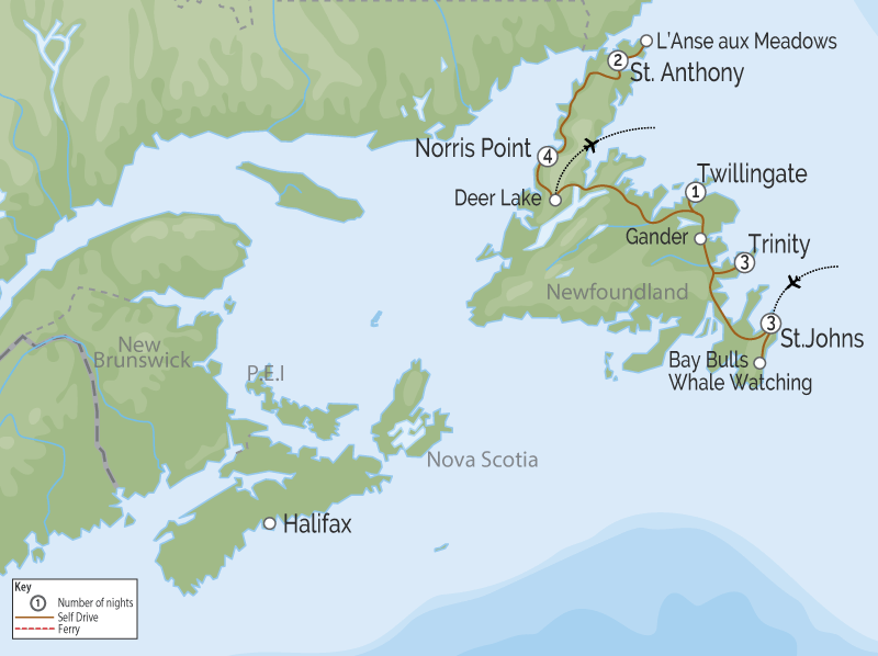 Newfoundland Discovery Atlantic Canada Road Trip Map