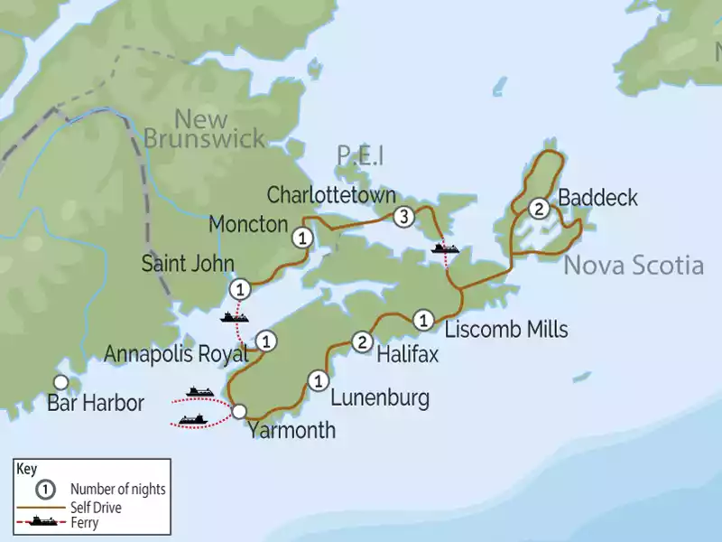 Scenic Maritimes Circle Road Trip map