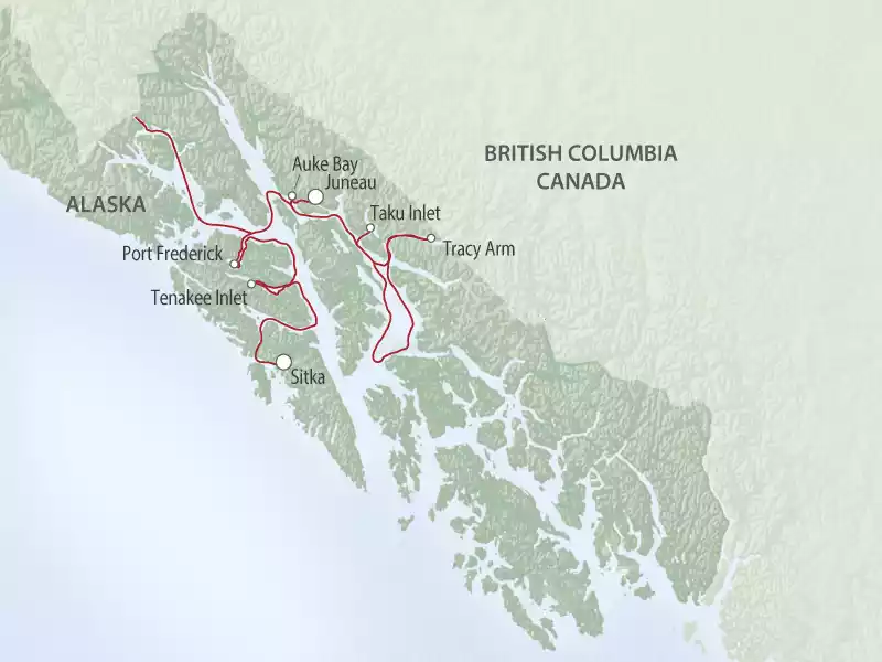 Small Ship Cruises Alaska |  Alaska Islands, Whales & Glaciers map