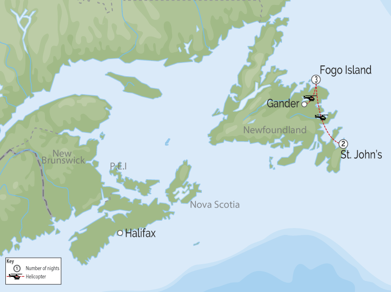 Spirit of Newfoundland Fogo Island Private Touring Map