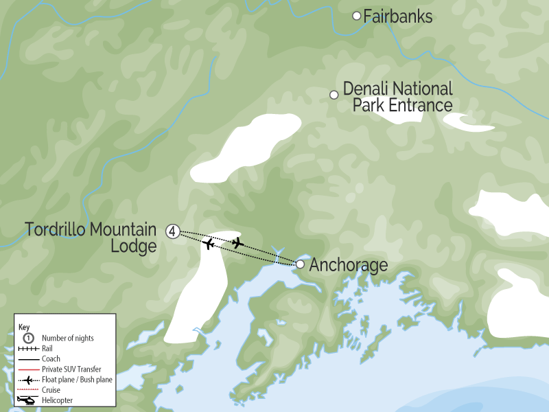 Tordrillo Mountain Lodge Alaska Luxury Wilderness Lodge Map