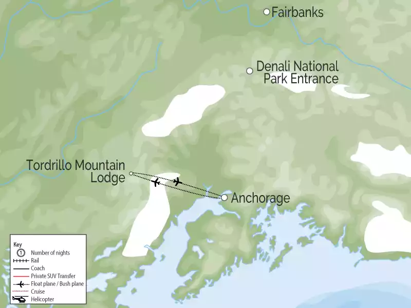 Tordrillo Mountain Lodge | Alaska Luxury Wilderness Lodge map