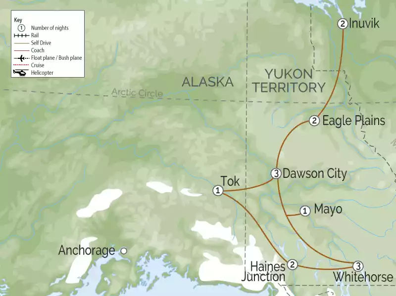 Yukon the Dempster Highway Road Trip Map